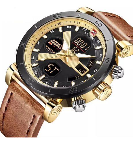 Relógio Masculino Naviforce Esportivo Militar Pulseira Couro