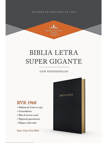 Imagen 3 de 10 de Biblia Rvr60 Letra Supergigante Imitación Piel Negro