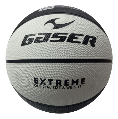 Balón De Básquetbol #7 Modelo Extreme Marca Gaser Color Blanco - Negro