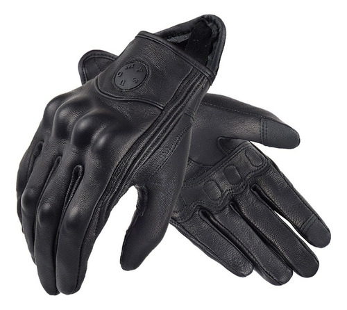 Guantes Cuero Moto Custom Old School Retro Harley A