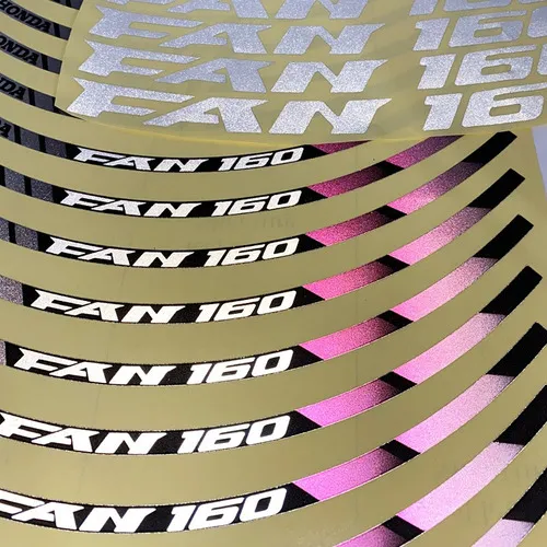 Kit Adesivos Tanque Moto Honda Cg Fan Rosa 160 2018/2020