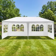 Toldo Carpa 6 X 3 Metros Con Paredes Reforzado Lona Impermeable Acero Para Exterior Armable Pérgola Fiestas Eventos Boda Jardín Color Blanco Selectshop