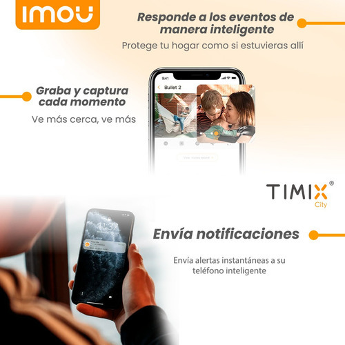 Kitx3 Cámara De Seguridad Wifi Imou Ip Exterior +128gb