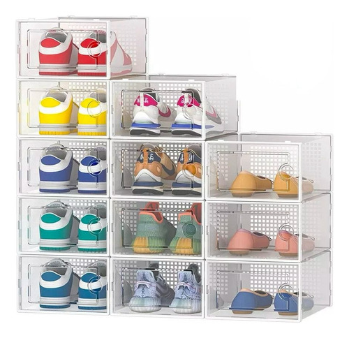 Caja Organizador De Zapatos  Set X3 Unidades Apilables