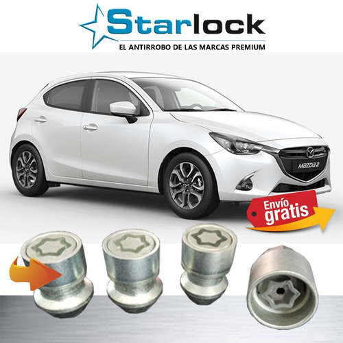 Tuercas De Seguridad Starlock Mazda 2 Color Cromo