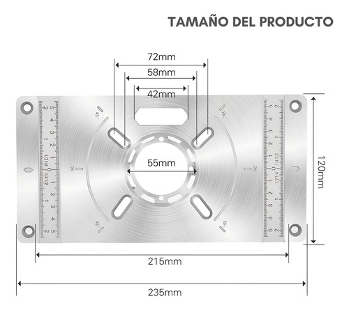 Placa Inserción Mesa Router Fresadora