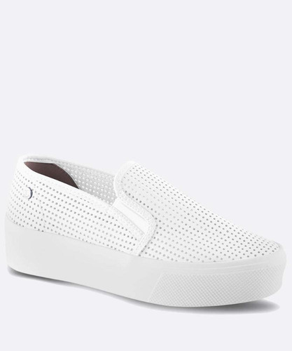 Tênis Slip On Feminino Flatform Recorte Laser Via Uno