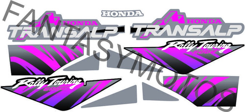 Calcos Honda Xl600v Transalp Kit Completo Años 94-95 Fuxia