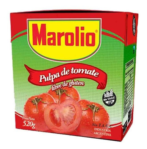 Pack X 6 Unid. Pulpa Tomate  Tb 520 Gr Marolio Pure De Toma
