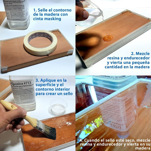 Imagen 2 de 4 de Resina Epoxica Cristal Para Maderas Y Aplicaciones Creativas