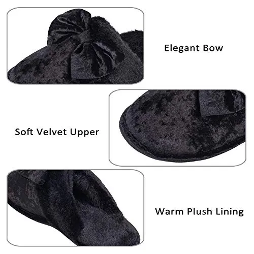 Dl Womens-house-slippers-memory-foam, Fluffy Velvet Slip On