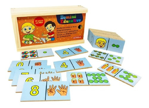 Brinquedo Educativo Pedagógico - Dominó Quantidade E Números