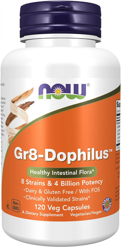 Gr8-dophilus 120 Cápsulas Vegetales Now