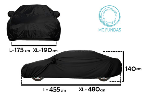 Funda Cubre Auto Volkswagen Talle L - Cobertor Impermeable Talle L - Sin Logo