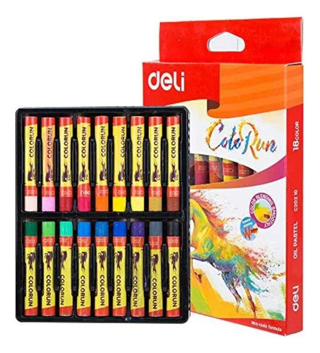 Set 18 Lapices Crayones Oleo Al Pastel Deli Oil Pasteles 