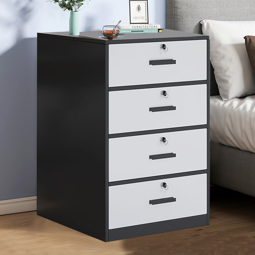 Muebles Archivero Madera Vertical 4 Gavetas Para Oficina Negro