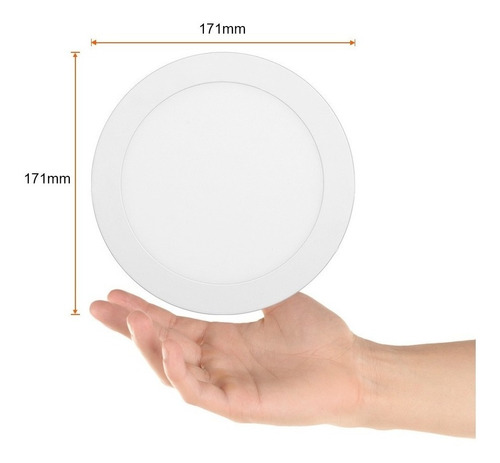 Imagen 4 de 10 de Lampara Empotrado En Techo Blanco 12w Luz Suave Cálida 12ydl
