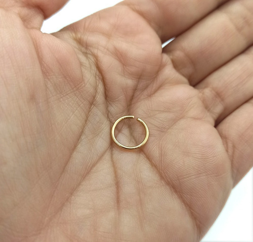Aro Piercing Argollita Nariz Oreja Oro 18k 8mm Interno