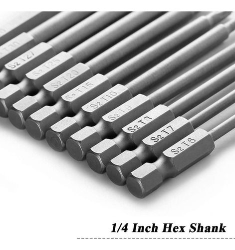 Juego De 11 Puntas De Destornillador Torx Magnético T6-t40 S