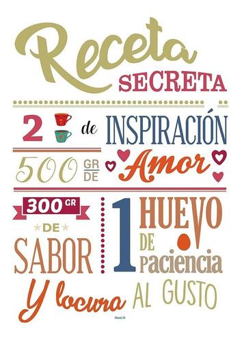 Wall Stickers Autoadhesivo Frases Cocina 50 X 70 Cm Soul