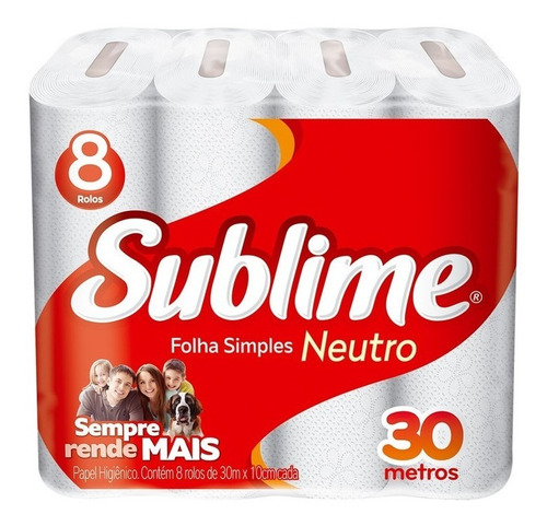 Papel Higiênico Folha Simples 8 Rolos Sublime