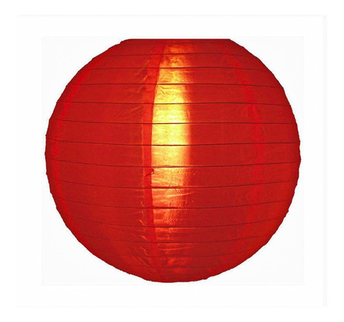 Luminária Nylon Japonesa 40cm Vermelha Oriental Hachi8