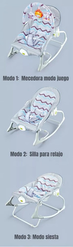 Silla Nido Mecedora Con Vibración Y Melodía Gris
