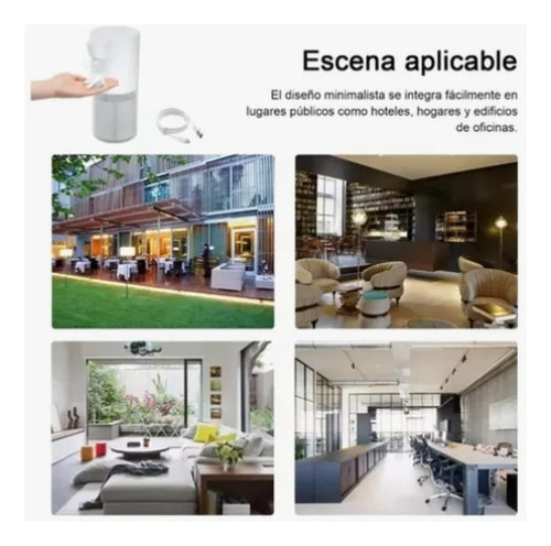 Dispensador Automático 350ml De Jabón Espuma Recargable Usb