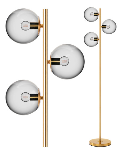 Lampara Pie - Serie Galaxy 3 Globo Vidrio