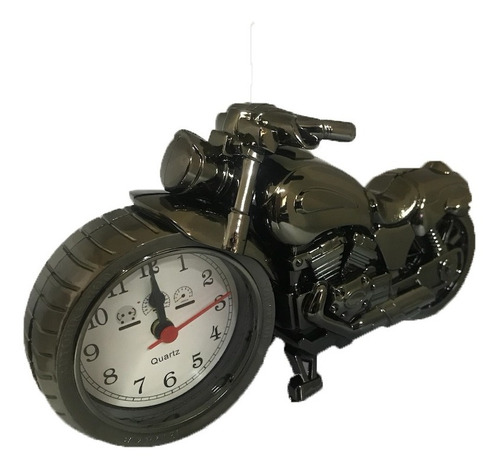 Relógio Despertador Moto Alarme De Mesa Decorativo Metálico