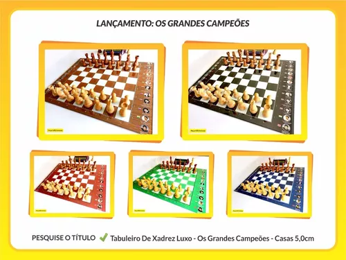 Jogo de Xadrez Tabuleiro em Madeira Casas 5x5cm + Peças, Total Luxo -  TOTAL LUXO