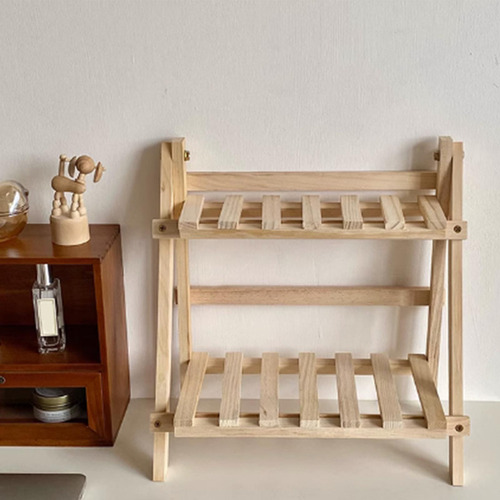 Organizador De Estantes De Escritorio De Madera De 2 Niveles
