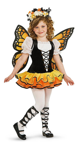 Disfraz Para Niña Mariposa Monarca Talla Small (4-6)-