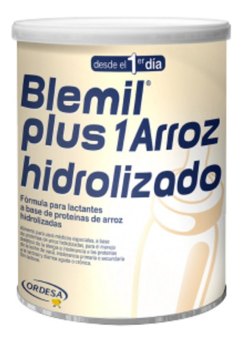 Leche de fórmula en polvo sin TACC Ordesa Blemil Plus 1 Arroz Hidrolizado en lata de 1 de 400g - 0 a 6 meses