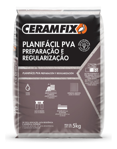 Preparação E Regularização Planifácil Pva - Ceramfix 5kg