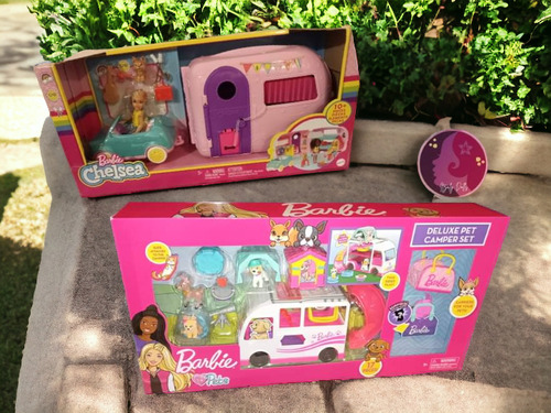 Lote Barbie Deluxe Pet Camper Set Y Barbie Chelsie Camper 
