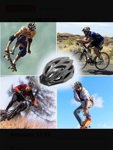 Imagen 3 de 6 de Casco De Bicicleta Regulable Ciclismo Professional Bmx Mtb