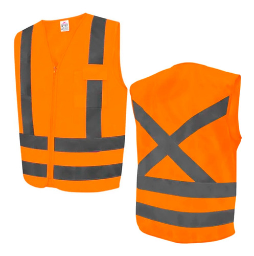 Colete Refletivo Com 1 Bolso Laranja Fluorescente