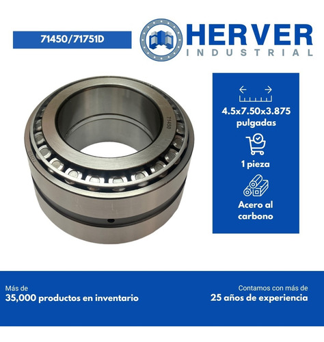 Rodamiento Balero 71450/71751d Doble Hilera Rodillos Cónicos
