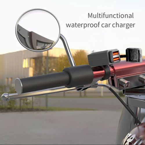 Cargador Usb Para Motocicleta Moto Qc 3.0 Carga Rápida 3.4