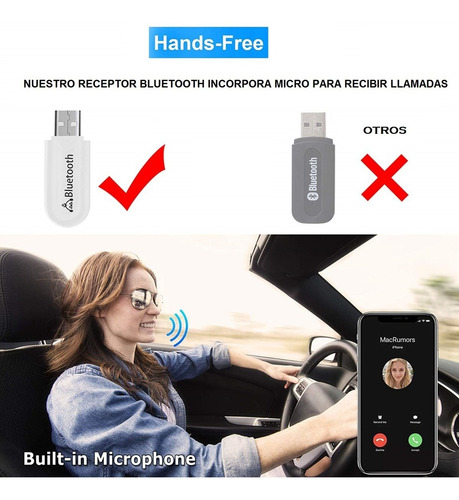 Imagen 3 de 9 de Bluetooth Receptor Audio Equipos Autos Manos Libres