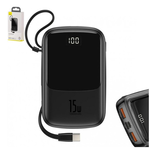 Q Pow Digital 3a 10000mah Con Cable Tipo-c