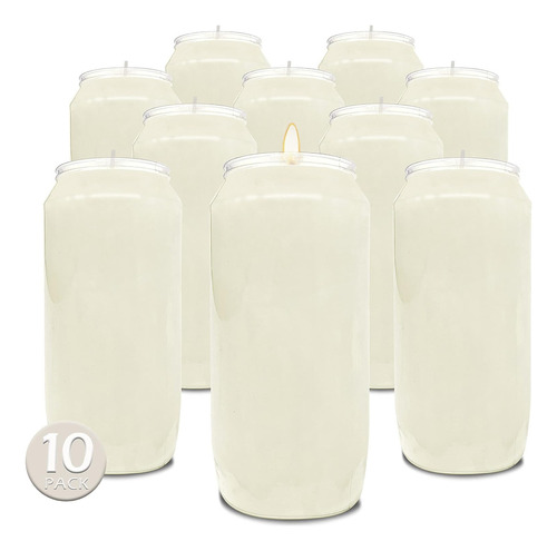 Velas Blancas De Oración De 7 Días, Paquete De 10 Velas D