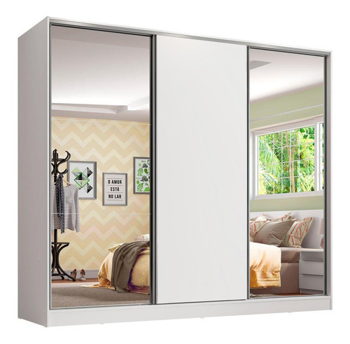 Ropero Closet Madesa Royale 3 Puertas 2 Espejo Color Blanco