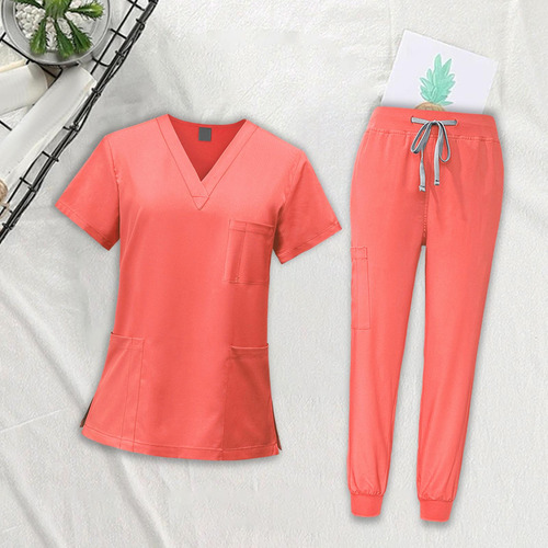 Conjunto De Ropa Para Mujer, Traje De Enfermería - Escote