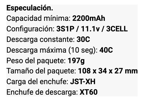Turnigy Bateria 2200mah 11.1v 3s 30c Lipo Rc Heli Avion Carr