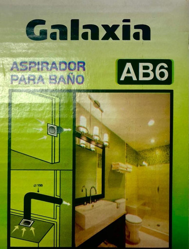 Imagen 4 de 7 de Extractor De Aire Para Baño Galaxia 6 Ab6 Silencioso Único