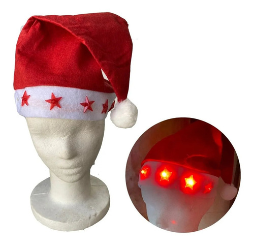 Gorro Papá Noel Led X 1 Luminoso Luces Santa Claus Navidad