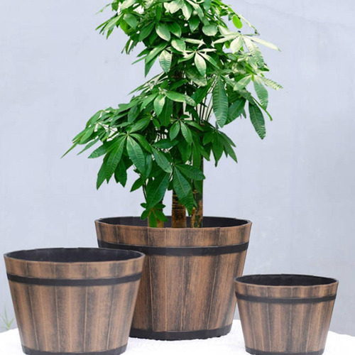 Maceta De Jardín Con Forma De Barril Y Cubo, 12 Pulgadas