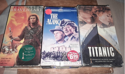 Vhs Cassette Peliculas Titanic The Alamo Y Brave Heart